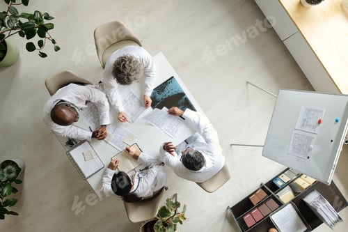 Preview: Diverse Group of Middle Aged Doctors Collaborating during Medical Meeting