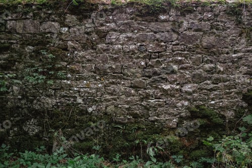Preview: Old overgrown dry stone wall