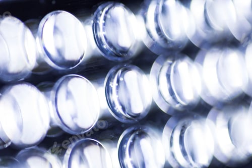 Preview: Perspective background of a led panel with neutral light with a degraded blur