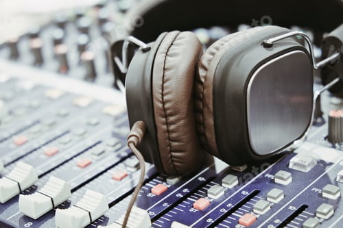 Preview: Headphones on sound mixer