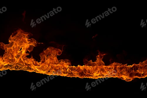 Preview: Blazing flames on black background