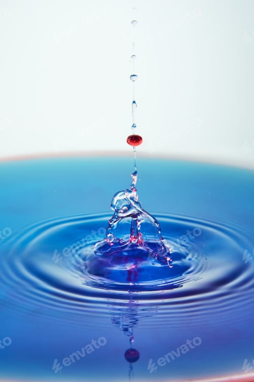 Preview: Abstract background of splash of color water, collision of colored drops