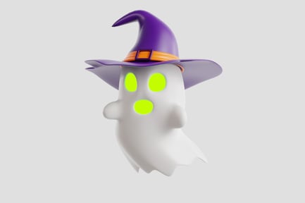 Preview: 3D Ghost with Witch Hat
