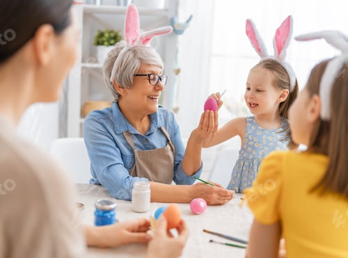 Preview: family preparing for Easter