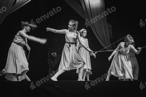 Preview: staging on the stage of a children's theater with actors