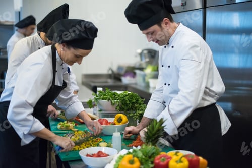 Preview: team cooks and chefs preparing meals