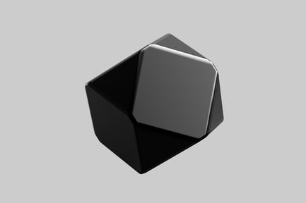 Preview: Black geometric faceted sculpture