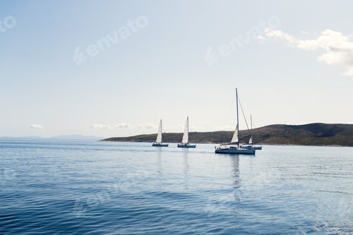 Preview: Portrait of sailing boats on open sea