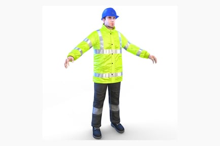 Preview: Construction Worker with Reflective Gear