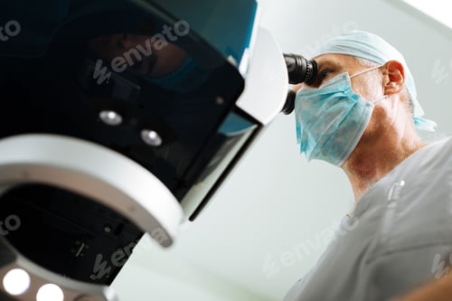 Preview: Low angle of a nice professional male doctor