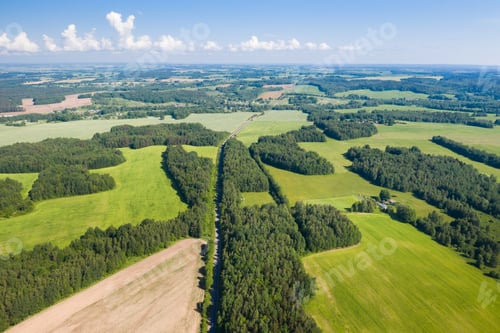 Preview: view from the height of the green field and the forest near Minsk.Belarus.Nature of Belarus