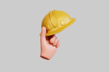 Preview: Hand gripping yellow hard hat