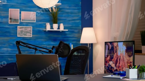 Preview: Professional setup for recording podcast in home studio of