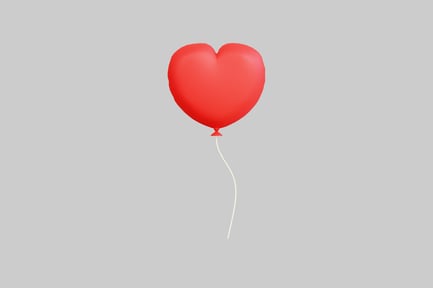 Preview: Heart-shaped balloon with string