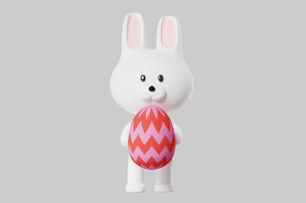 Preview: Easter Bunny Holding Patterned Egg