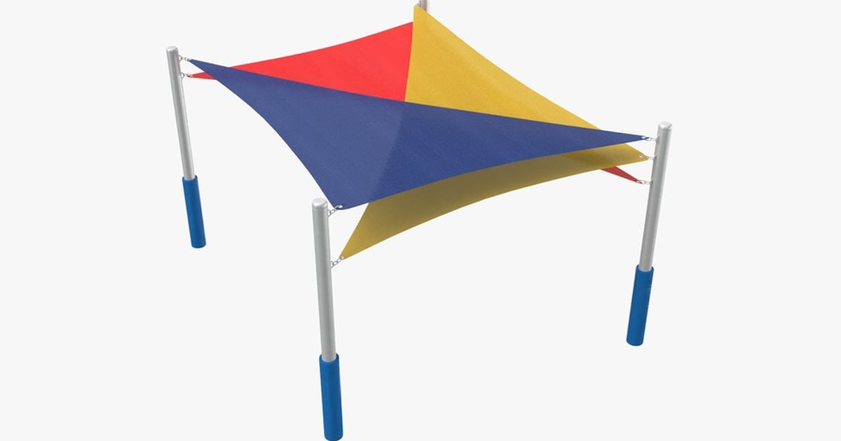 Colorful Triangle Shade Structure 3D, Incl. canopy & garden - Envato