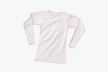 Preview: White Heather Long Sleeve Crew Neck Tee