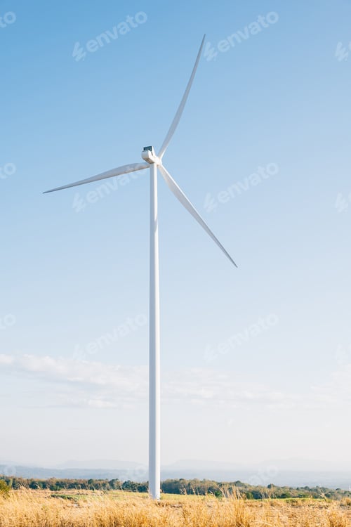 Preview: Amidst nature's beauty windmills spin on a mountain farm generating clean electricity