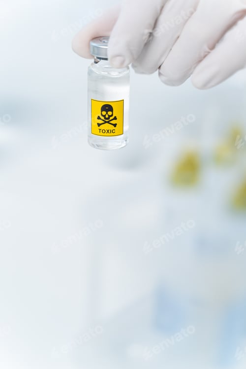 Preview: Competent scientist taking vaccine in protective uniform