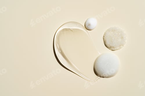 Preview: Cosmetic Emulsion Gel Texture on Tan Background