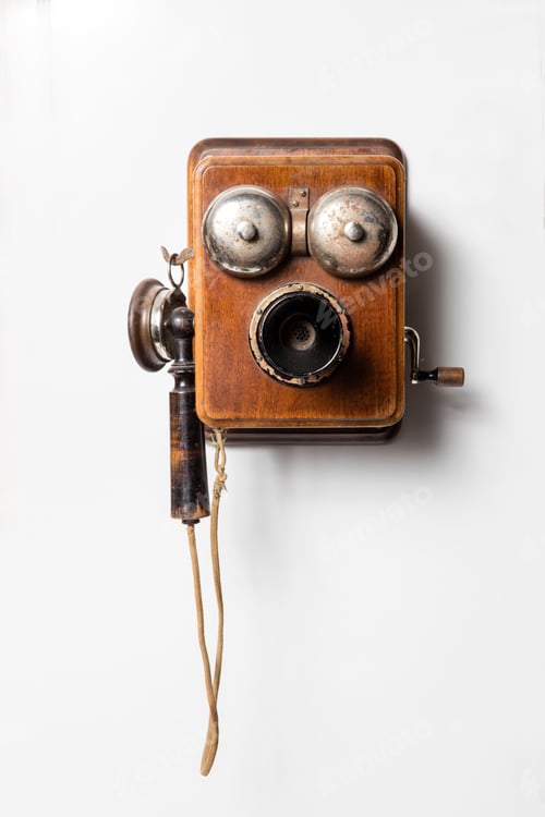 Preview: Old telephone isolated on white
