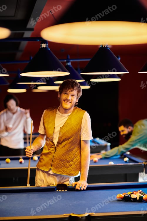 Preview: Friends Enjoying a Casual Game of Billiards
