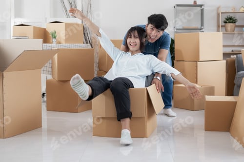 Preview: Young couples move into homes and apartments, Moving house, New house.