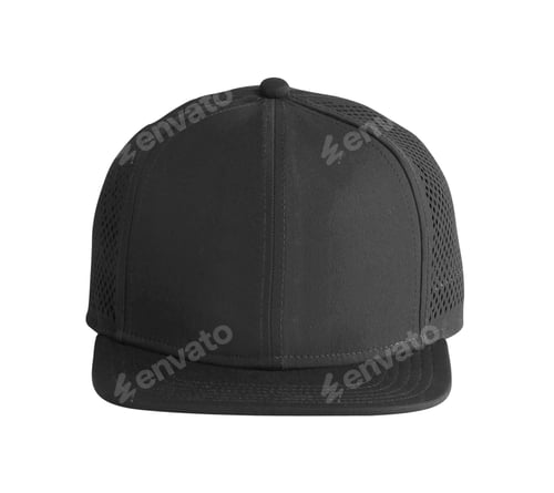 Preview: Front View of Black Cap Isolated on White