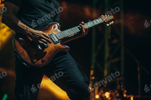 Preview: Guitarist Plays Electric Guitar on Concert Stage