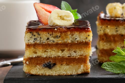 Preview: mini cakes with cream and berries festive dessert