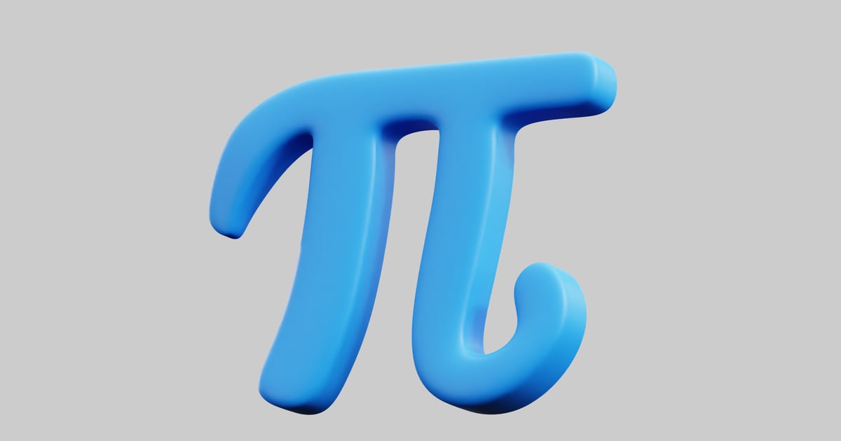 Light blue pi symbol 3D, Incl. mathematics & number - Envato