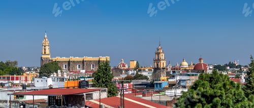 Preview: High view of Cholula City - Cholula, Puebla, Mexico