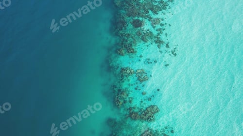 Preview: Aerial view of clear sea water and coral reef in Koh Kradan Island, Andaman sea
