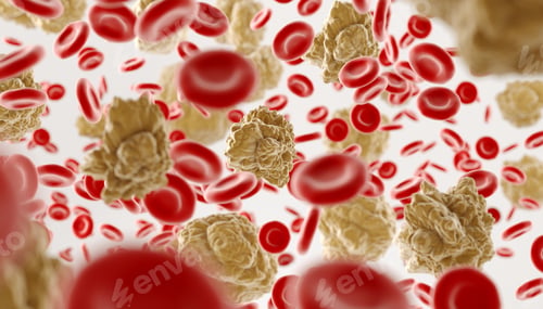 Preview: Viruses and red blood cells , Viral infection , Disease , 3d illustration