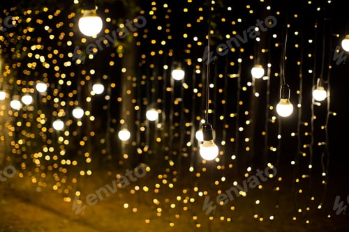 Preview: Lights and lanterns in the night. Bokeh