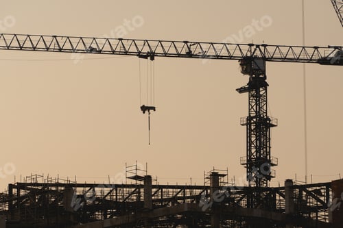 Preview: A crane is seen in the middle of a city with tall buildings