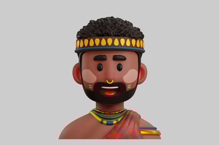 African tribal man character