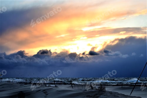 Preview: beautiful sunset with stormy clouds