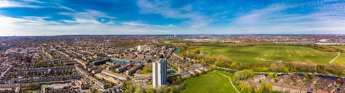 Preview: Aerial view of London residential streets, Hackney