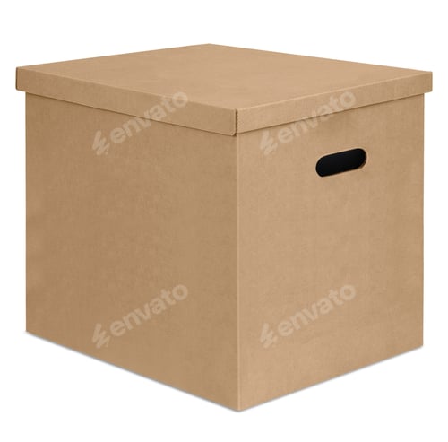 Preview: Closed cardboard isolated on white background