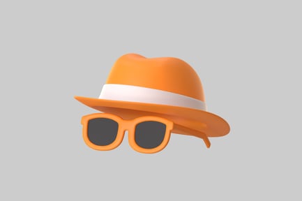 Preview: Orange Cartoon Fedora with Sunglasses