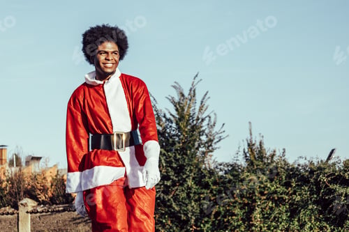 Preview: African american santa claus outdoors