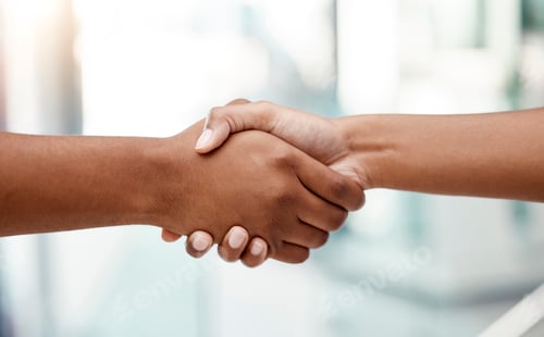 Vista previa: Handshake, interview and human resources manager networking with a businessman in an office buildin