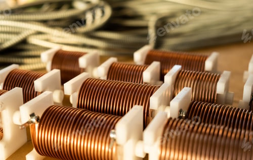 Preview: Close-up of twisted copper wire coils