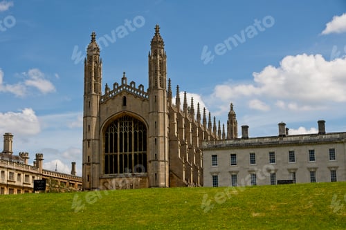 Preview: Beautiful shot of King's College on a sunny day in Cambridge, UK