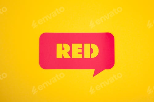Preview: The cardboard bubble with red word