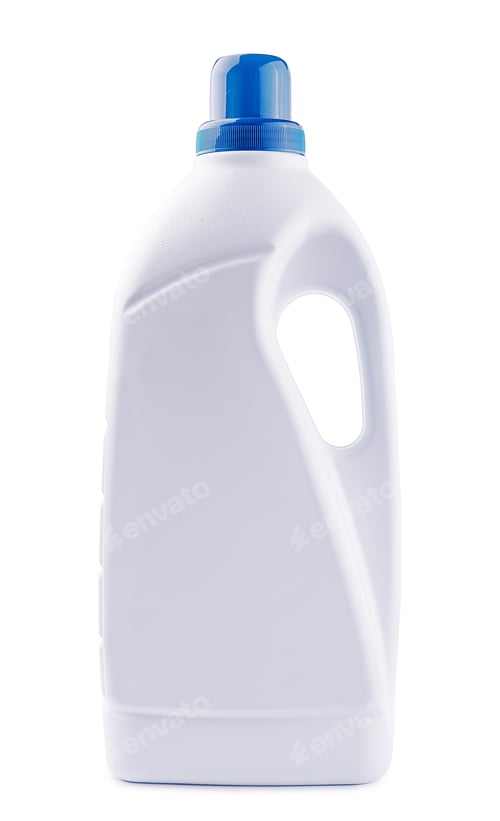 Preview: Blank white detergent bottle mock up, front view