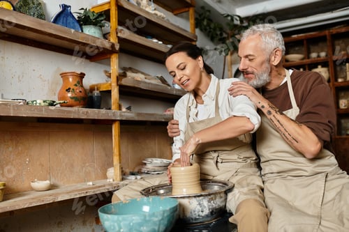 Preview: Couple shares a delightful pottery class, shaping clay together while connecting deeply.