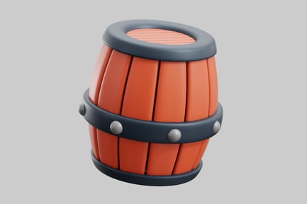 Preview: Barrel with orange slats and silver rivets