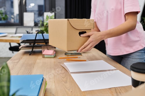 Preview: Organizing a modern workspace by packing and unpacking boxes for a fresh start